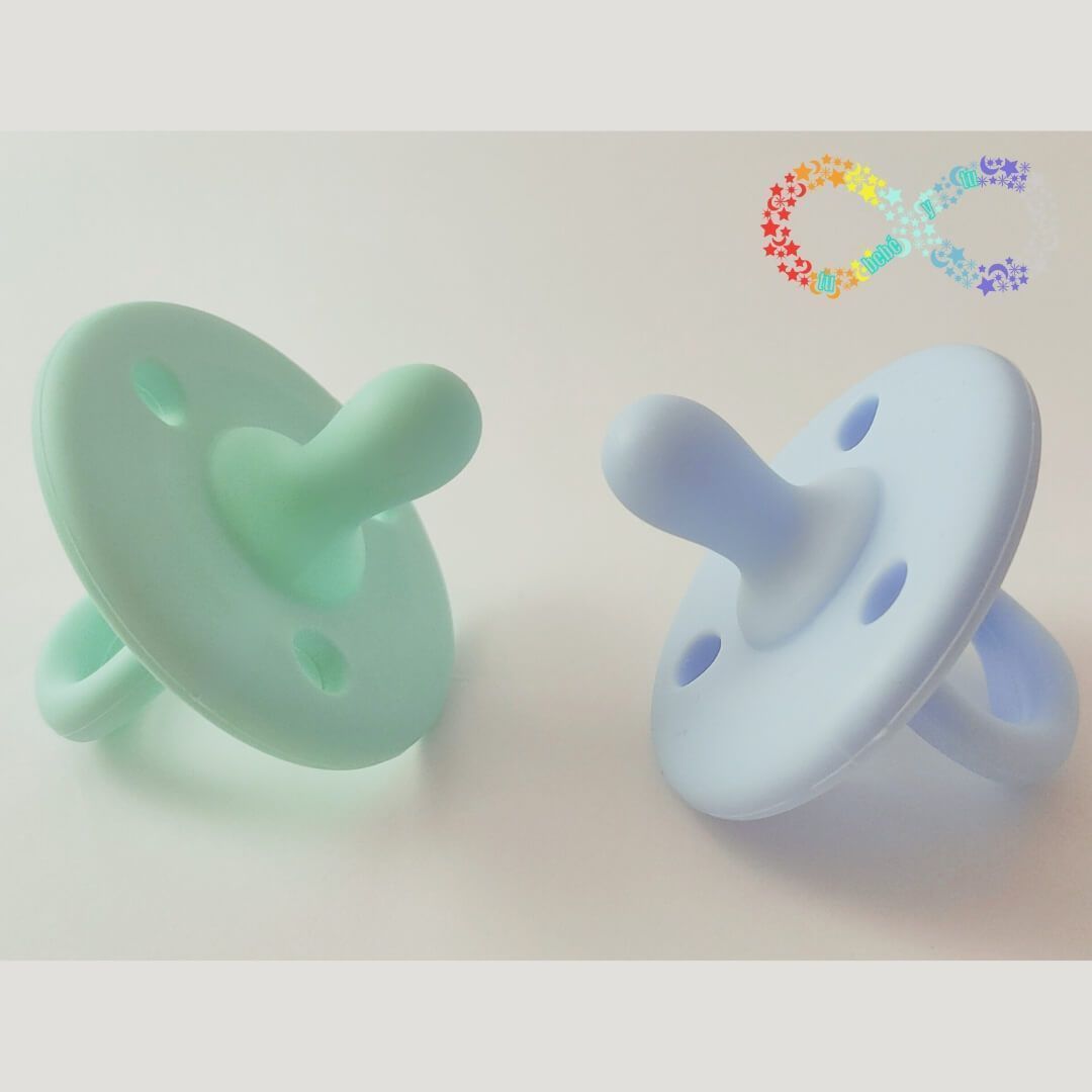 182 Duo Chupetes Verde Agua y Azul