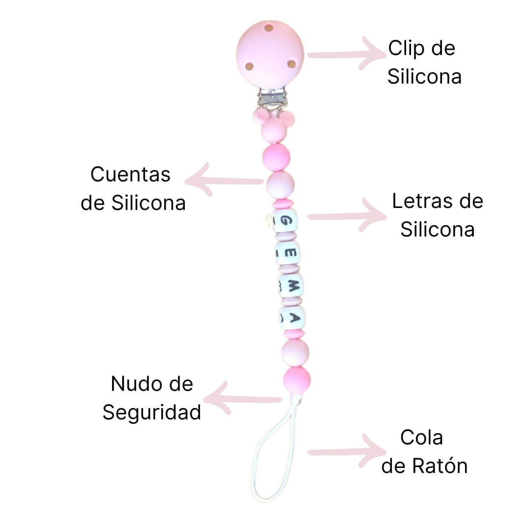 Chupetero Personalizado Para Bebé Silicona Orgánica